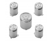 Metal ABXY with Guide Button Set Bullet Style for XBox 360 Controller Silver