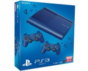 Playstation 3 (PS3 Super Slim) 500 GB + 2 db DualShock 3 Wireless Controller + HDMI kábel [Sony, Limitált kék]