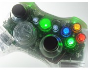 XCM Auto Fire, Rapidfire burkolat Xbox 360 vezeték nélküli irányítóhoz új D-PAD és LED-es világítással [Crystal]