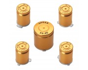 Metal ABXY with Guide Button Set Bullet Style for XBox 360 Controller Gold