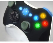 XCM Auto Fire, Rapidfire burkolat Xbox 360 vezeték nélküli irányítóhoz új D-PAD és LED-es világítással  [Black/White]