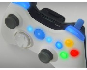XCM Auto Fire, Rapidfire burkolat Xbox 360 vezeték nélküli irányítóhoz új D-PAD és LED-es világítással   [White/Black]
