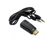 HDMI Male to VGA Female and Audio Adapter Black