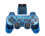 Vezeték nélküli DualShock 2 kontroller PS2 konzolhoz (átlátszó kék)