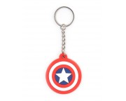 Marvel Amerika kapitány pajzsát ábrázoló gumi kulcstartó (MULTI)