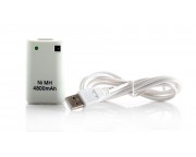 800mAh Ni-MH Akkumulátor USB töltőkábellel XBOX 360-hoz [fehér]